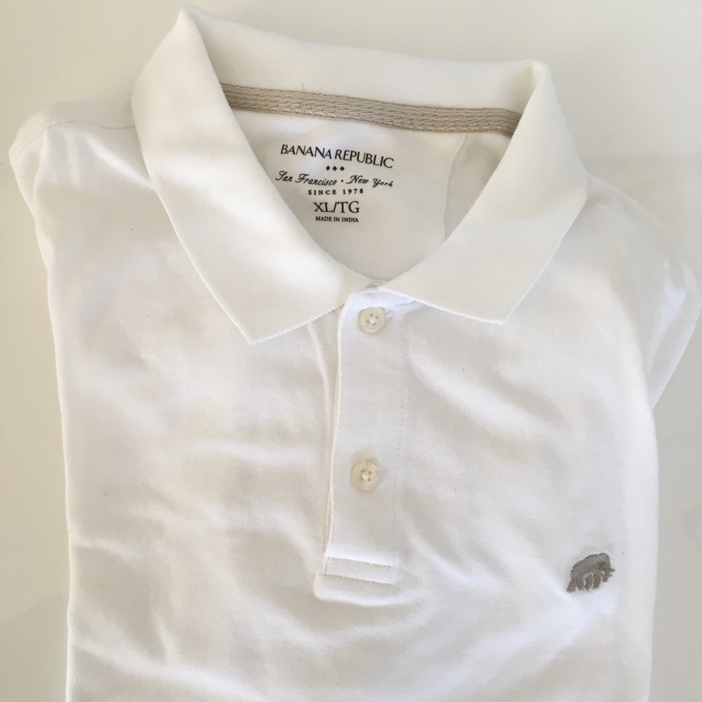 Banana Republic - white polo XL 100% cotton (2)